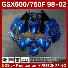 Body For SUZUKI metal blue GSXF750 GSXF600 KATANA GSXF 600 750 CC 600CC 750CC 1998 1999 2000 2001 2002 169No.28 GSX750F GSXF-600 GSXF-750 GSX600F 98 99 00 01 02 Fairing