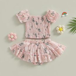 Clothing Sets Ma&baby 9M-3Y Toddler Infant Baby Kids Girls Clothes Summer Outfits Floral Print Tops Ruffles Skirts D06