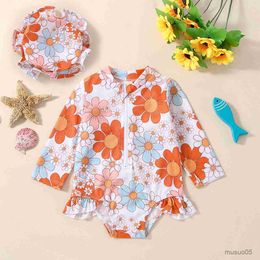 Two-Pieces Summer Girls Swimsuit Two-piece suit Children the Long Sleeved Swimsuit Costume Cosplay Beach Clothes Bathing Suit