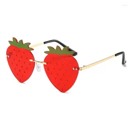 Sunglasses 2023 Strawberry For Women Party And Ball Decorative Glasses Fashion Men's UV400 Hip-hop