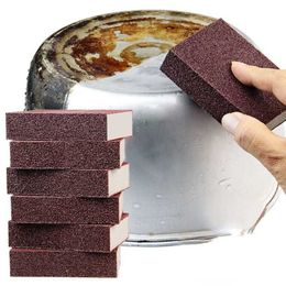 Sponges Scouring Pads Sponge Magic Eraser Descaling Emery Cleaning Brush Silicon Carbide Stove Top Pot Kitchen Tools Y23