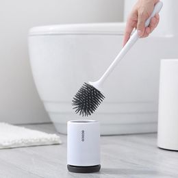 Brushes Creative Silicone TPR Toilet Brush No Punch Shelf Holder Quick Drain Cleaning Brush Toilet Tool Home WC Bathroom Accessories Set