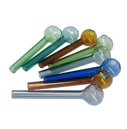 ACOOK 4.1 inch 12 Colours Glass Oil Burning Burner Hand Pipe Ball OD 0.8in Smoking Tobacco Herb Water Tube For Dab Rigs