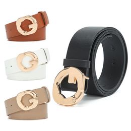 Belts Gold Alloy Geometric Button Fashion Decoration PU Ladies Student Youth Decorative Belt Women's Solid Colour Punk Wind Wide BeltBelt