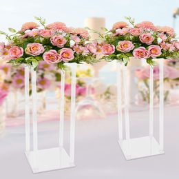 decorationwhite Acrylic Wedding Flower Vase Column Stand white centerpieces for Wedding Party white Table Centerpiece for Decor make889