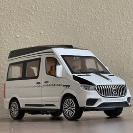 Diecast Model 1 24 Benzs Sprinter MPV Alloy Car Model Diecast Metal Toy Bus Car Model Sound And Light High Simulation Collection Kids Toy Gift 230509