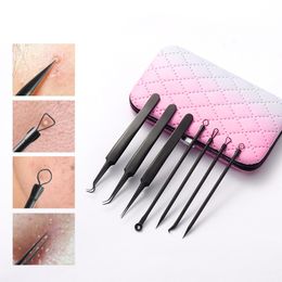 Acne Blackhead Remover Needle Tools Set Blackhead Tweezer Pimple Extractor Stainless Steel Blackspot Removal Skin Care Tool 8pcs