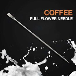 Coffee Art Needles 1PC Stainless Steel Coffee Latte Art Pen Drawing Needle Cappuccino Latte Espresso Coffee Tamper Needle Barista Tool Kitchen Tool P230509