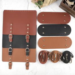 Bag Parts Accessories 3pcs /set Leather Woven Bag Set Handmade Handbag Shoulder Strap Leather Bag Bottom DIY Bag Backpack Women Bag Accessories 230509