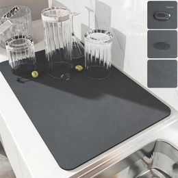Table Mats Kitchen Drain Mat Dish Drying Super Absorbent Pad For Tableware Non-slip Placemat Sink Faucet Anti Splash Protector