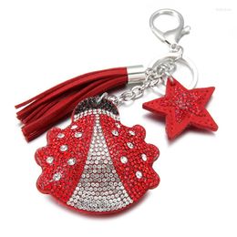 Keychains Car Keychain Bear Key Chain With Crystal Rhinestone Cool Gifts Women Big Tassel