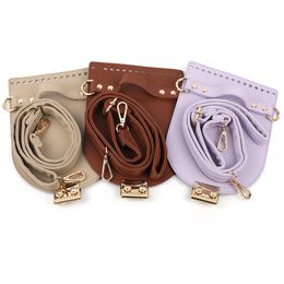 Bag Parts Accessories Handmade Leather Bag Set Sewing Bag Leather Cover With Holes Bag Strap DIY Accessories For Knitting Backpack Women Handbag 230509