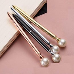 Colorful Metal Big Pearl Ballpoint Pens School Supplies