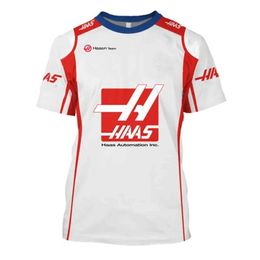 Fashion F1 Mens t Shirt Formula One Team Summer Hass Womens Round Neck Street 3d Printing Racing Outdoor Adult Childr