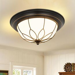 Ceiling Lights Depuley Flush Mount Light 13 Inch 2-Light Farmhouse Close To Fixture With Glass Shade For Hallway Kitchen