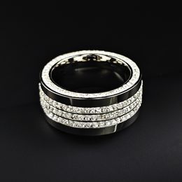 Simple men's diamond vegetarian ring rhinestone fashion jewelry Valentine's Day gift birthday gift