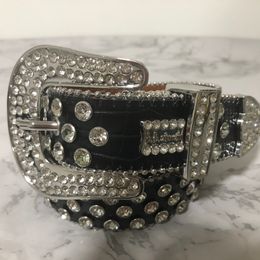 Gürtel Markendesignergürtel BB Simon Herren für Damen glänzender Diamant S Schwarz auf Blau Weiß Mehrfarbig mit glitzernden Strasssteinen als Geschenk