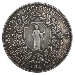 Switzerland 40 Batzen Shooting Festival 1847 Silver plated Copy Coins