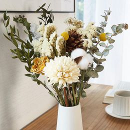 Decorative Flowers & Wreaths Ins Real Dried Flower Bouquet Air-dried Natural Eucalyptus Leaf Light Luxury Living Room Furnishings Home Decor