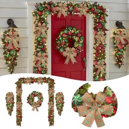 Decorative Flowers Light Up Door Sign Christmas Decorations Dead Branches Vine Ring Pendant Cane Garland Colourful For Front