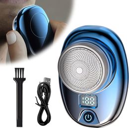 Hair Trimmer Mini Shaver Portable Electric with LED Display Razor USB Waterproof s One Button Wet and Dry Use 230509