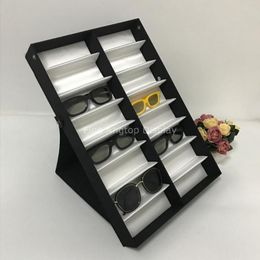 Jewelry Pouches 8 Slots 12 18 Eyeglass Sunglasses Display Case Storage Organizer Collection Box