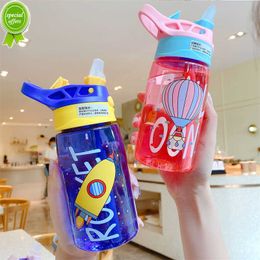 New Kids Water Sippy Cup Creative Cartoon Baby Feeding Cups with Straws Leakproof Water Bottles Outdoor Portable Childrens Cups