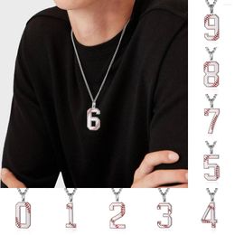 Chains Dainty Pendant Pearl Necklace Trendy Stainless Steel European And American Fashion Outdoor Digital Baseball