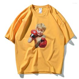 Herren T-Shirts Lustiges Boxen Kinderdruck Übergroße T-Shirts Harajuku Lässige Streetwear Tops T-Shirts Hip Hop Sommer Kurzarm