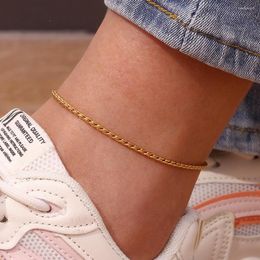 Anklets Stainless Steel Gold Plated Tarnish Free Jewelry Wheat Texture Rope Chain Bracelets Foot Leg For Women Ladies