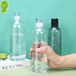 Transparent Plastic Water Bottle with Time Scale Large Capacity Leakproof Drink Bottle Drop-resistant Drink Cup for Sport Travel