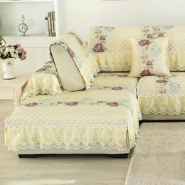 Chair Covers High Quality Lace Sofa Cover Combination Kit Simplicity Couch For Sofas Non-slip Slipcover Cushion Back Pillow Case