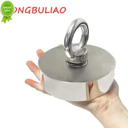 New Strong Powerful Round Neodymium Magnet Hook Salvage Magnet Sea Fishing Equipments Holder Pulling Mounting Pot with Ring D20-D42