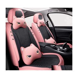 Car Seat Covers Accessory Er For Sedan Suv Durable High Quality Leather Five Seats Set Cushion Including Front And Rear Ers Fl Ered Dhgov