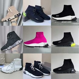 Men Sneakers Women Designer Sock Technical 3D Knit Sock-like Trainers Designer Shoes Fashion White Black Graffiti Sole Casual Shoes With Box Size Eu36-46 NO017B