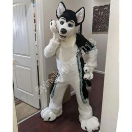 New Adult Lovely White Wolf Husky Dog Mascot Costume Customise Cartoon Anime theme character Adult Size Christmas Birthday Costumes