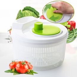 Salad Tools Salad Spinner Lettuce Greens Washer Dryer Drainer Crisper Strainer for Washing Drying Leafy Vegetables Kitchen Tools 230506