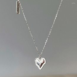 Chains 2023 Fashion S925 Sterling Silver 18 Inches Irregular Heart Necklace For Women Charm Wedding Party Gift Jewellery