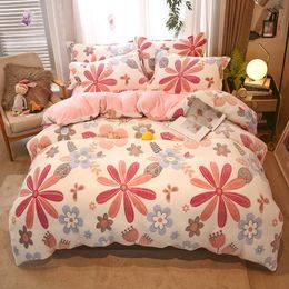 Bedding sets Bonenjoy 1pc Winter Warm Duvet Cover Flower Bed Covers Double Size Flannel Fleece Comforter Cover 220x240without pillowcase 230509