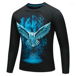 Men's T Shirts Men 3D Printed Long-Sleeved T-Shirt Autumn Style Large Size Base Shirt Cool Korean-Style Fashion Fashio -40