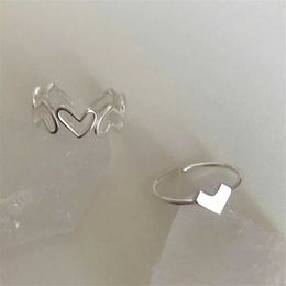 Band Rings 2023 Europe America Japan and South Korea New Open Heart Ring Women and Jewelry Couple Gift Party Wedding Commemoration Z0509