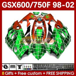 Body For SUZUKI GSXF750 GSXF600 KATANA GSXF 600 750 CC 600CC 750CC 1998 1999 2000 2001 2002 169No.130 GSX750F GSXF-600 GSXF-750 GSX600F 98 99 00 01 02 Fairing green metal