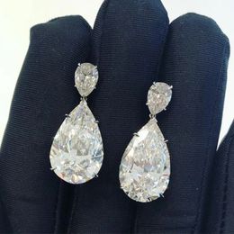 Big Water Drop Lab Diamond Dangle Earring 925 Sterling silver Party Wedding Drop Earrings for Women Bridal Promise Jewellery Gift