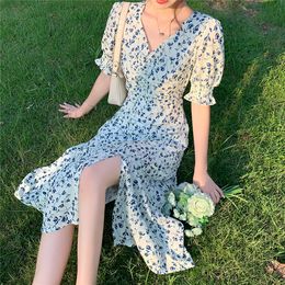 Party Dresses Women Summer Y2k Casual Elegant Lace Stitching Floral Print Hollow Beach Long Fashion White Irregular 230508