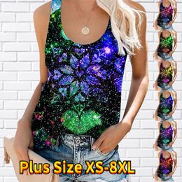 Women's Tanks Going Out Polyester Spring Summer Vest Tunic Women's Large Size Tops 3D Print Sleeveless Daily U Neck Streetwear XS-8XL