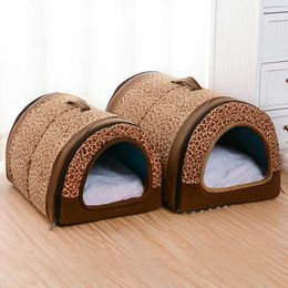 Mats Pet CAT House Nest With Mat Foldable Cat Bed For Small Medium Dogs Travel Kennels Warm Puppy Chihuahua Kennel Pet Products