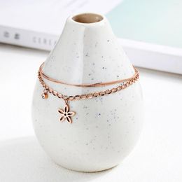 Link Bracelets Rose Gold Color Woman's Multiple Chain For Cute Wrist Accessories Starfish Pendant Embellish Romantic Jewelry Gifts