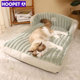 Mats HOOPET Pet Bed Cat Thick Sleeping Bed Winter Warm Cushion for Cats Small Dogs Comfortable Sofa Kennel Dog Basket Pet Products