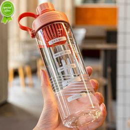 Large Capacity Water Bottle With Tea Divider Cup Plastic Water Cup Time Scale Frosted Outdoor Sports Gym Student Couple Cup Girl