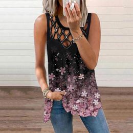 Women's Tanks Sexy Tank Top Diamond Sleeveless Printed T-shirt For Women Vest Fashion Streetwear Clothing Elegant Female Blusas 25998